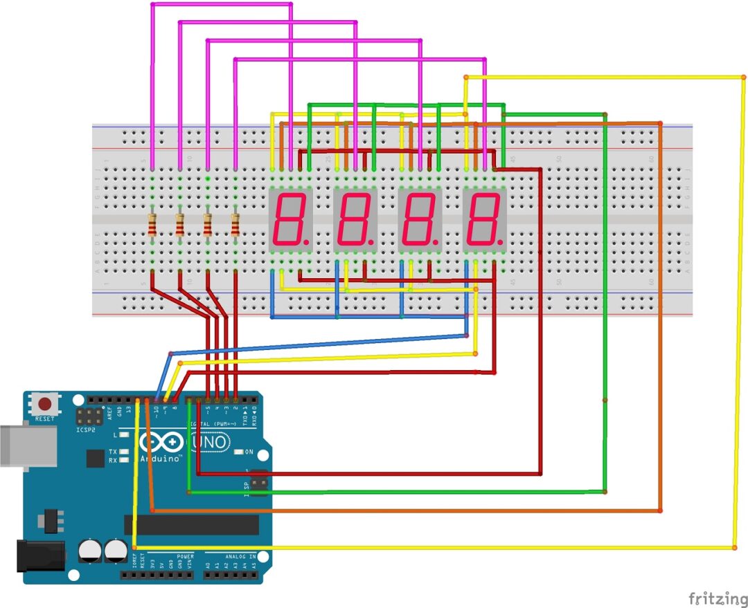 Display de 7 segmentos no Arduino multiplexação Módulo Eletrônica